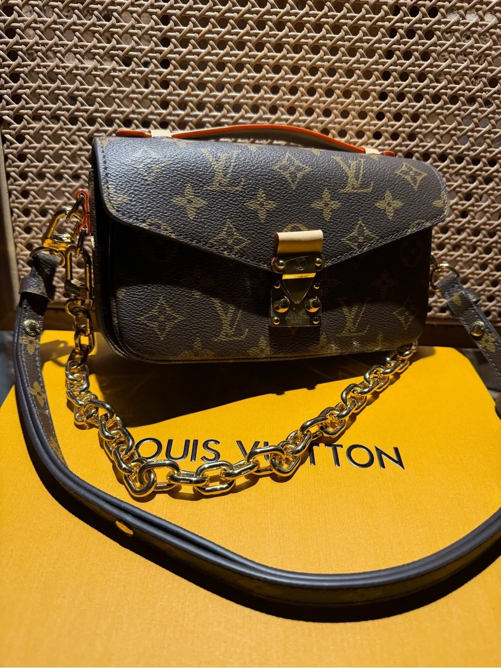 Louis Vuitton Monogram Canvas Crossbody with Gold Hardware